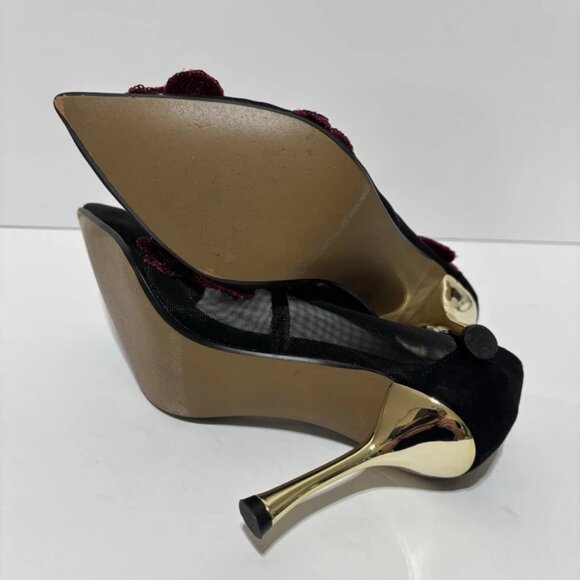 Betsey Johnson Women’s Rossa Black/Pink High Heel Pumps, Size 6.5 M - Picture 5 of 6